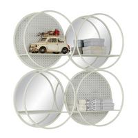 Falipolc, Fheér, Tükrös Allegra - fehér, Romantik / Landhaus, faalapú anyag/Üveg (74/74/15cm) - Mömax