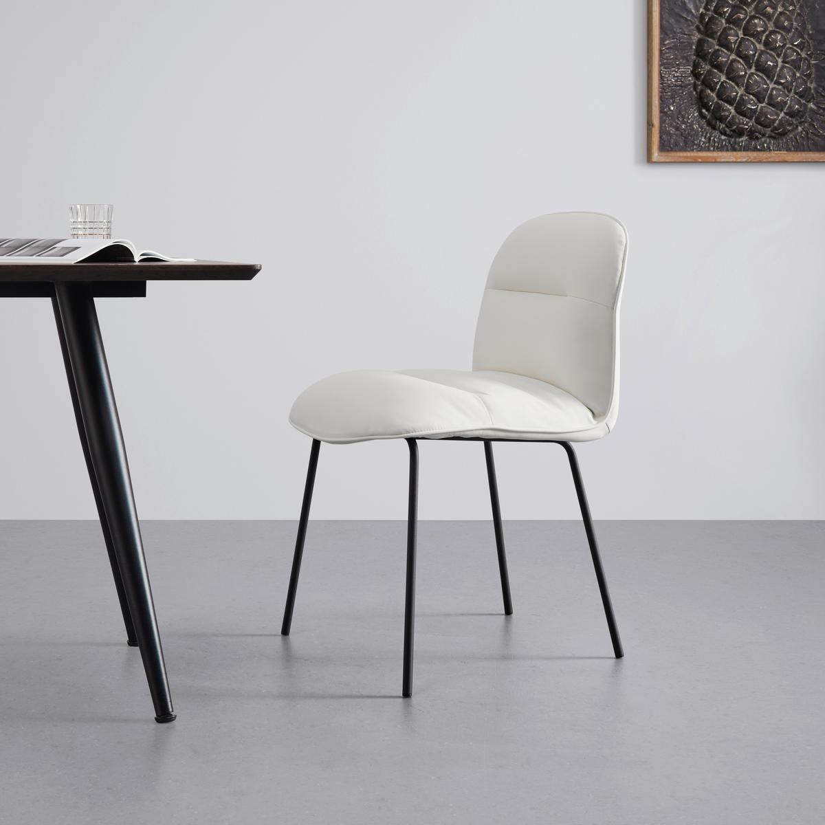 KRZESŁO ELLIS - biały/czarny, Modern, metal/drewno (43/80/50cm) - Bessagi Home