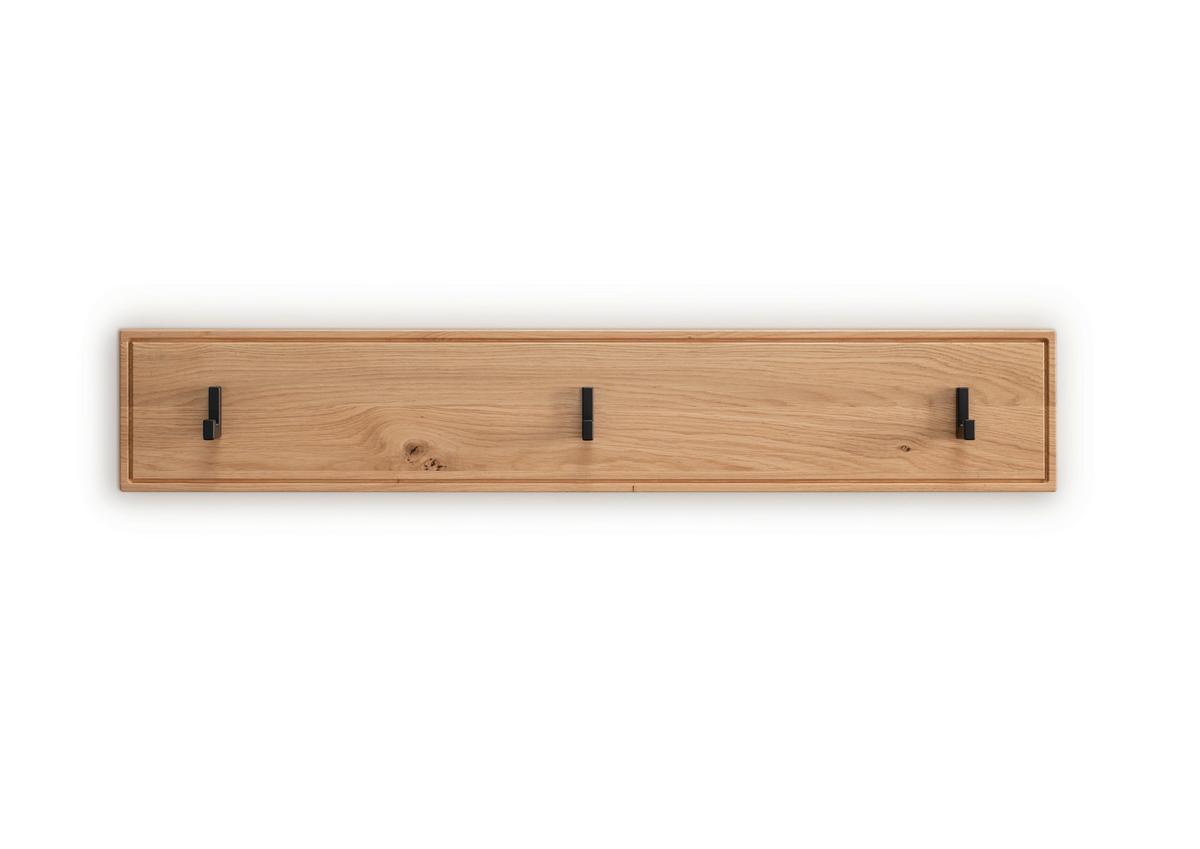 LISTWA Z WIESZAKAMI RIVA - dąb dziki, Natur, drewno (80/14/4cm) - Linea Natura