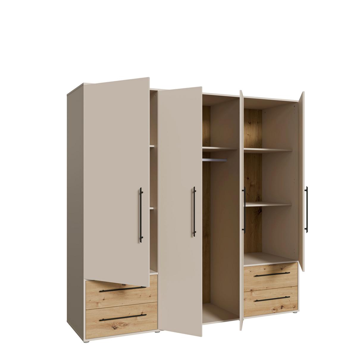 Ormar S Klasičnim Vratima Mokkaris - boje hrasta/boje pijeska, Konvencionalno, drvni materijal/plastika (205,9/200,1/58,8cm) - Modern Living