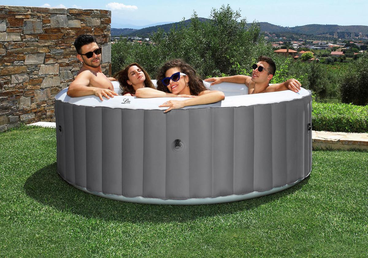 Whirlpool Oslo Grau Ø ca. 180cm - Grau, KONVENTIONELL, Kunststoff (180/70cm)