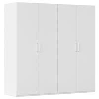 Omara S Klasičnimi Vrati Evelyn, Bela - bela, Design, umetna masa/leseni material (201/197/60cm) - Novel