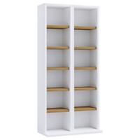 Regal Milano, Bela, Barva Hrasta - bela/medeni hrast, Design, leseni material (42/91,8/20cm) - MID.YOU