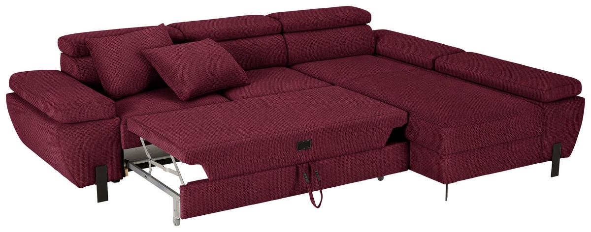 Kutna Garnitura Molina Mini - bordo/crna, Moderno, drvni materijal/drvo (277/189cm) - Mömax
