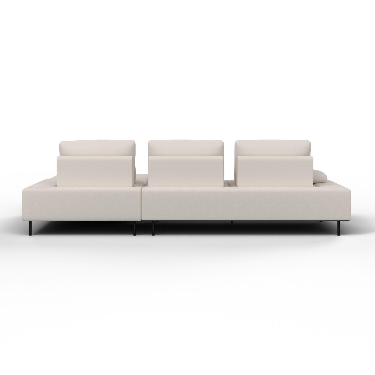 Sedežna Garnitura Mani - črna/bež, Moderno, kovina/tekstil (309/89,2/183,5cm) - Bessagi Home