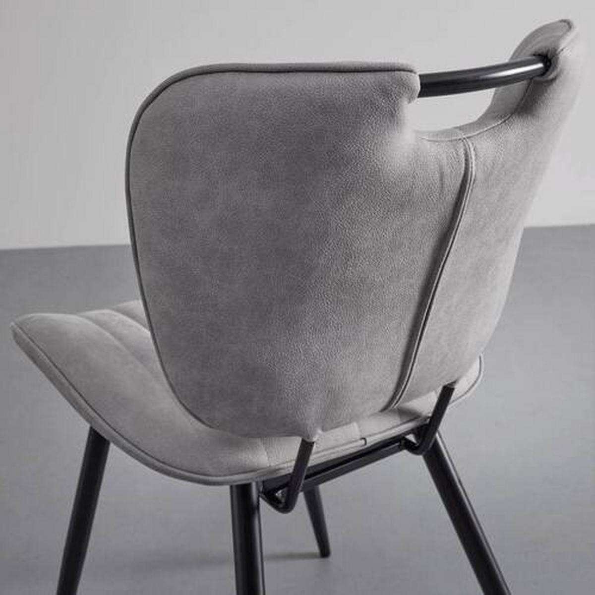 KRZESŁO HINA - jasnoszary/czarny, Modern, metal/drewno (46/84/57cm) - Bessagi Home