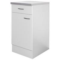 Kuhinjska Spodnja Omarica Wito, Bela - barve nerjavečega jekla/bela, umetna masa/leseni material (40/85/60cm) - FlexWell