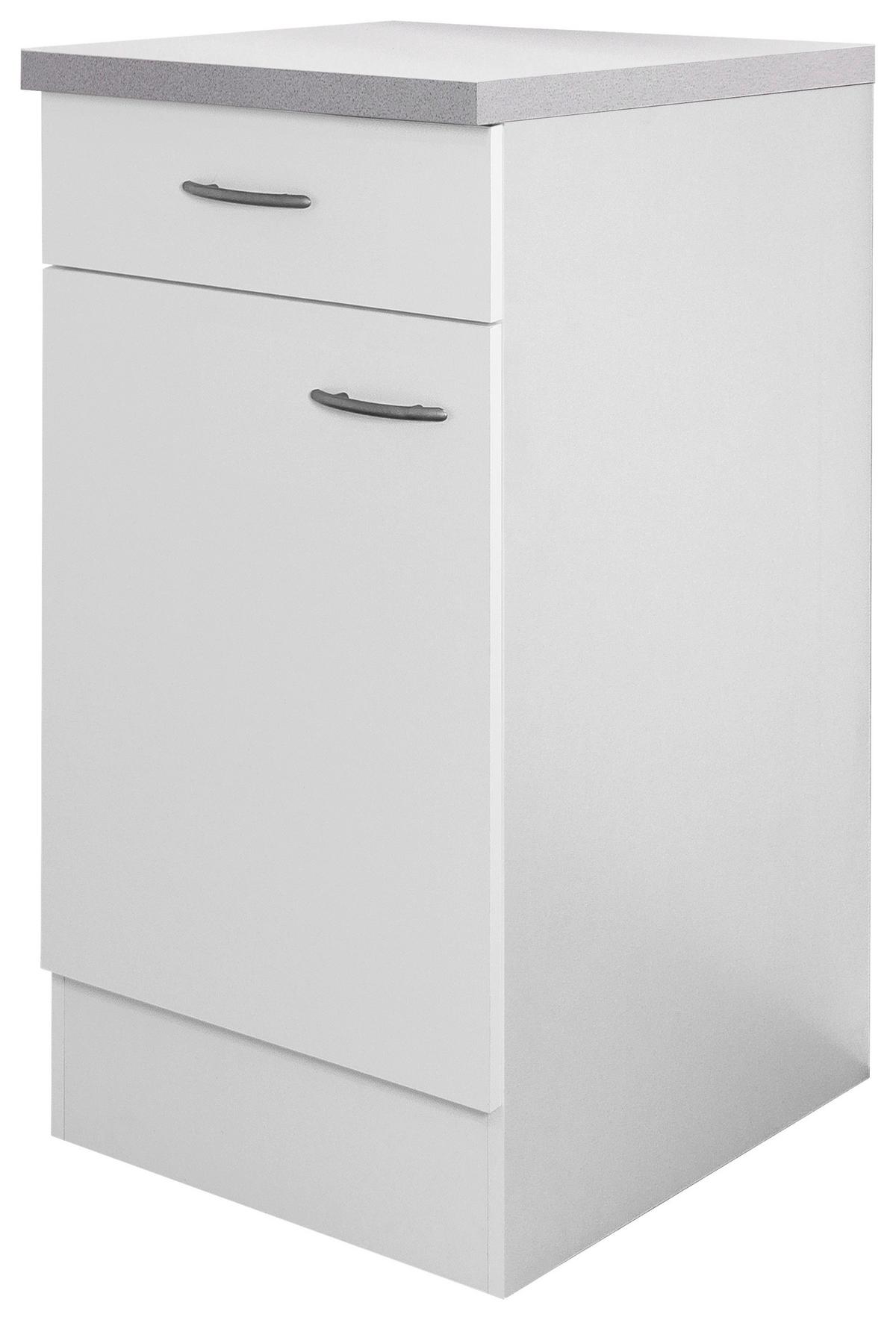 Kuhinjska Spodnja Omarica Wito, Bela - barve nerjavečega jekla/bela, umetna masa/leseni material (40/85/60cm) - FlexWell