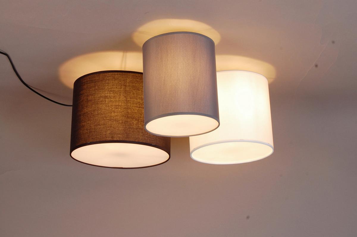 LAMPA SUFITOWA BASE - biały/szary, Trend, tworzywo sztuczne/metal (61/25,5cm) - Novel