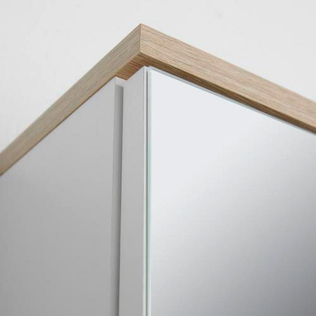 Spiegelschrank Yasmin ca. 60x65 cm Weiß - Weiß, Basics, Glas/Holzwerkstoff (60/65/13,9cm) - MID.YOU