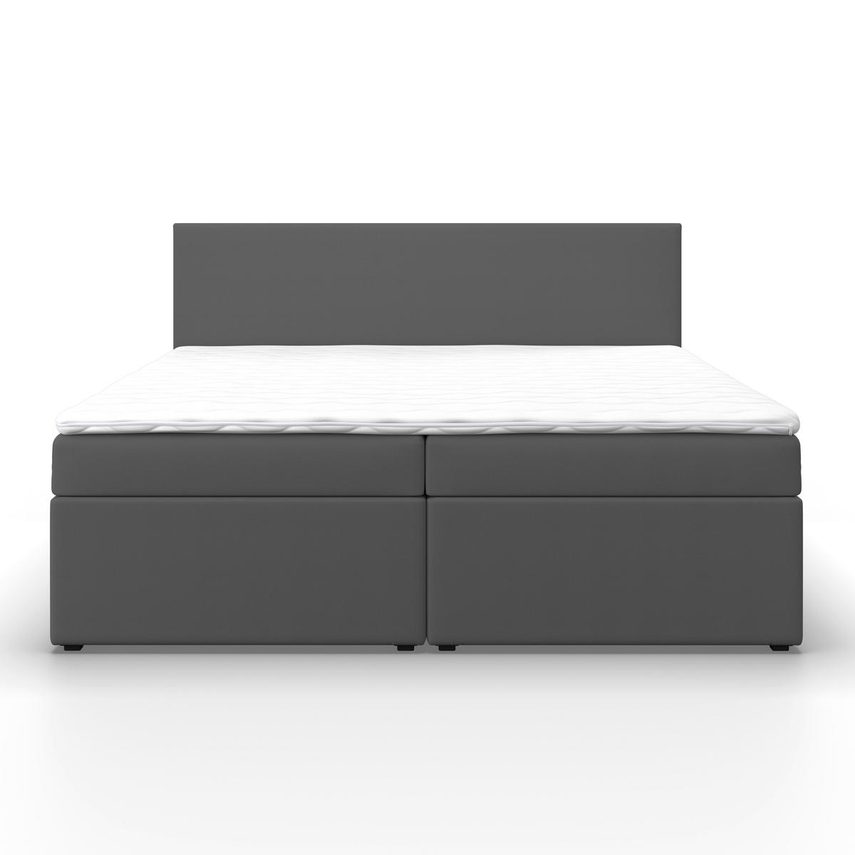 Box Ágy Lucy - szürke, Modern, faalapú anyag/textil (180/200cm) - Bessagi Home