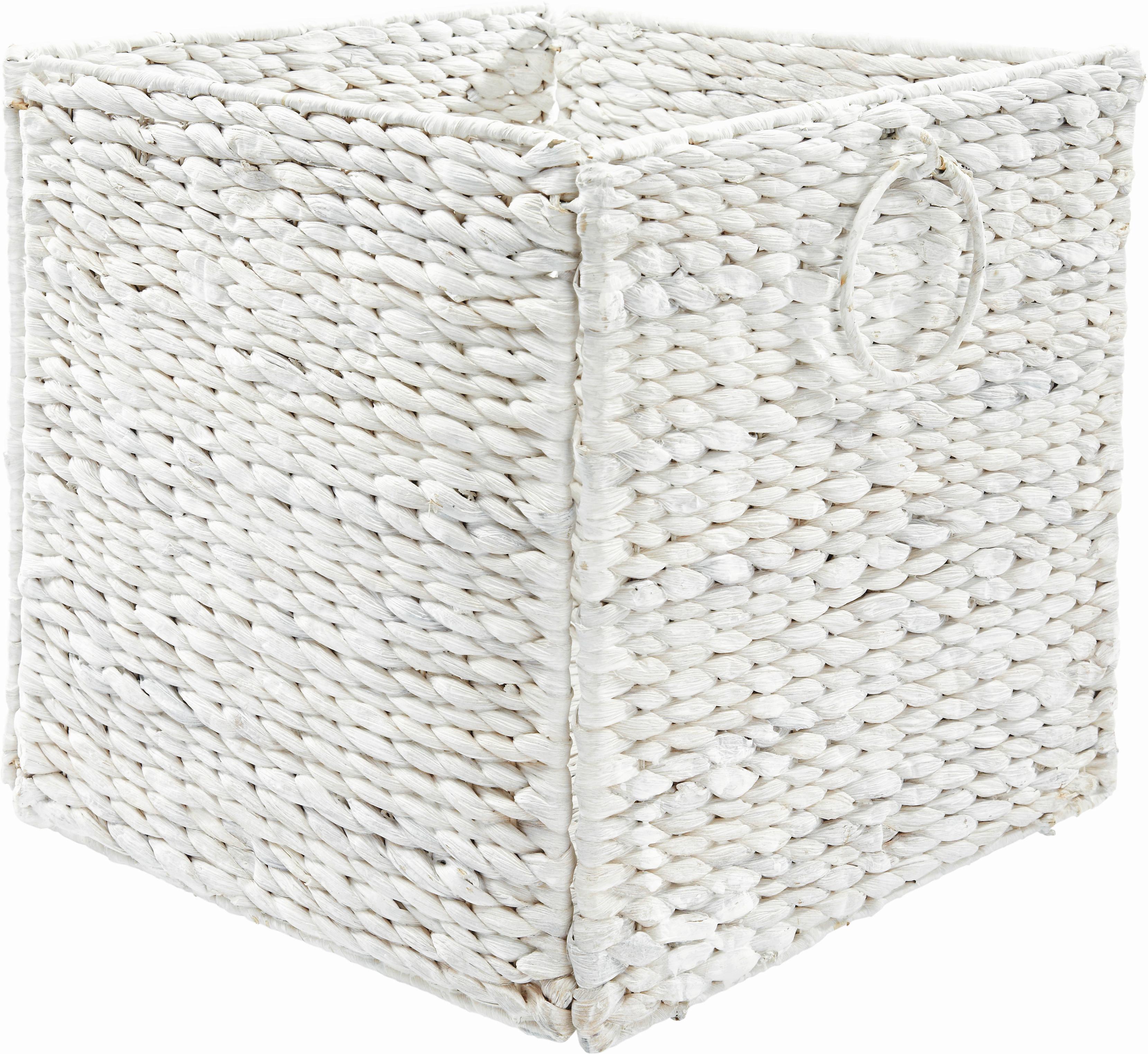 Regalkorb Bea in Weiß - Weiß, ROMANTIK / LANDHAUS, Naturmaterialien/Metall (33/32/33cm) - Zandiara