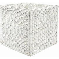 Regalkorb Bea in Weiß - Weiß, ROMANTIK / LANDHAUS, Naturmaterialien/Metall (33/32/33cm) - Zandiara