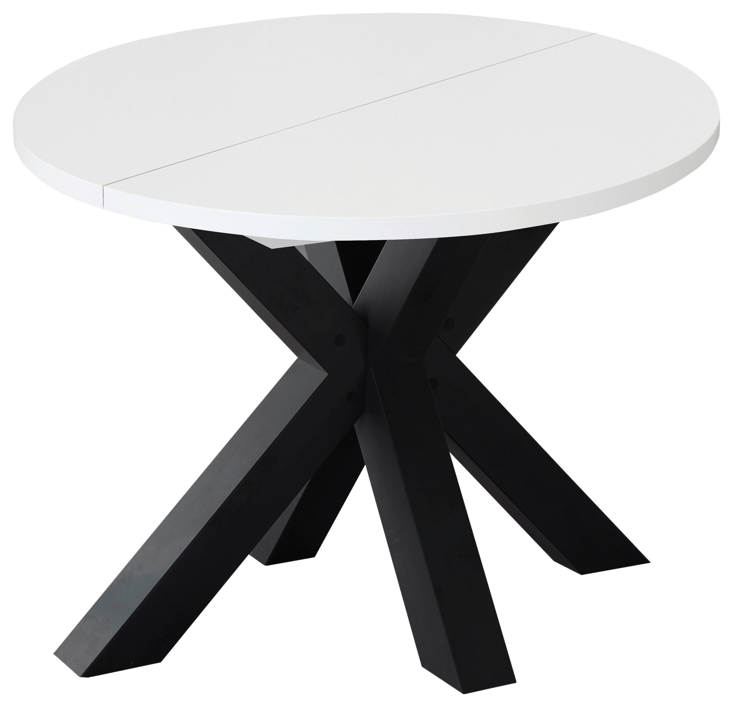 Ausziehtisch Molo in Schwarz/Weiß - Schwarz/Weiß, MODERN, Holzwerkstoff (110-150/78/110cm) - ecoTree