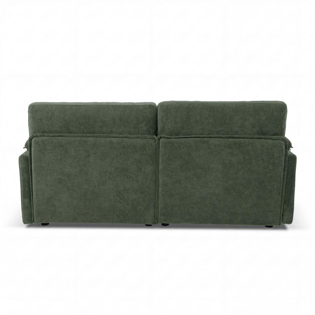 Wohnlandschaft Alessia Chenille Grün - Schwarz/Grün, MODERN, Holz/Kunststoff (188/137cm) - Bessagi Home