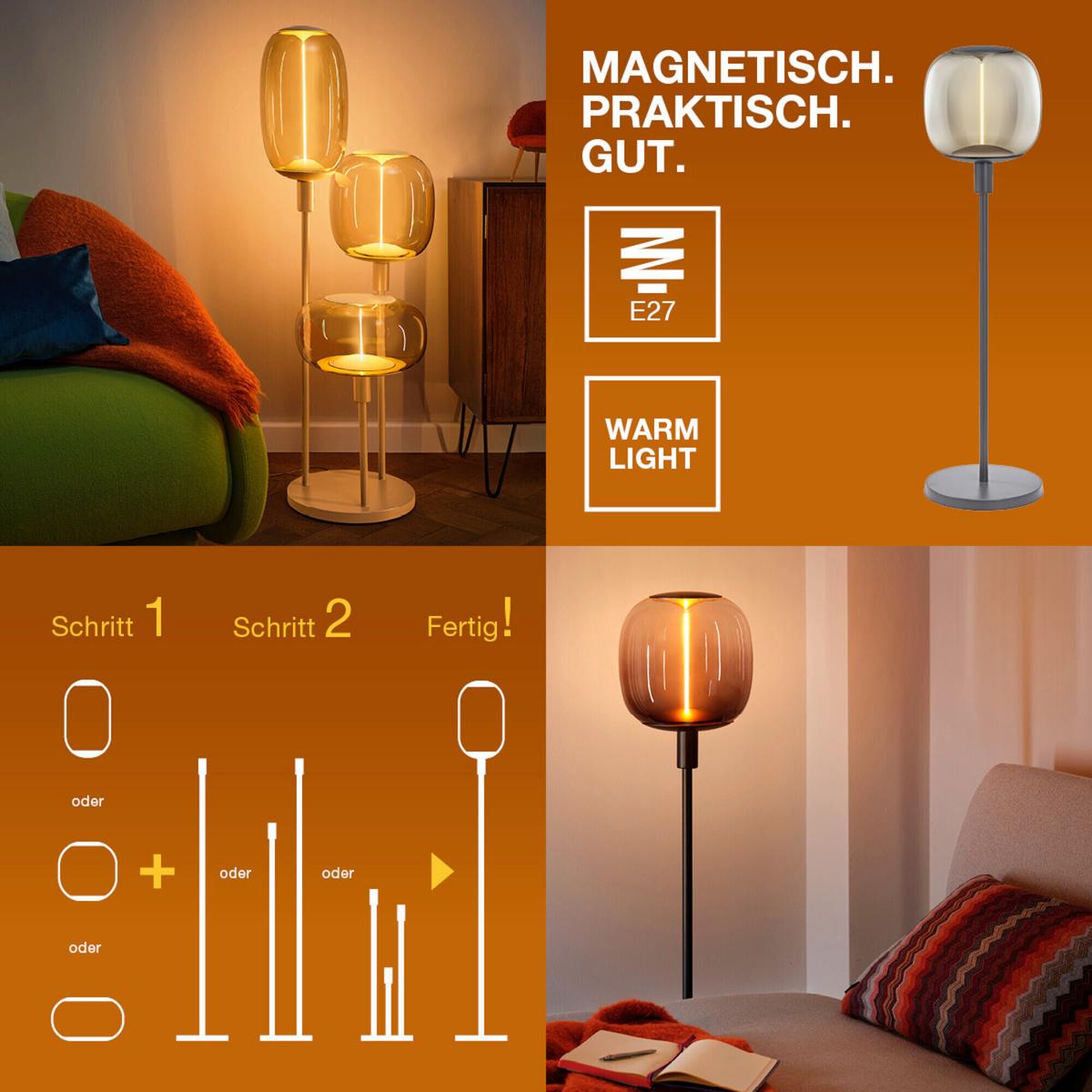 LAMPA STOJĄCA DCR STICK FLOOR TALL 1XE27 DG - ciemnoszary, Basics, metal (26/146cm) - Osram