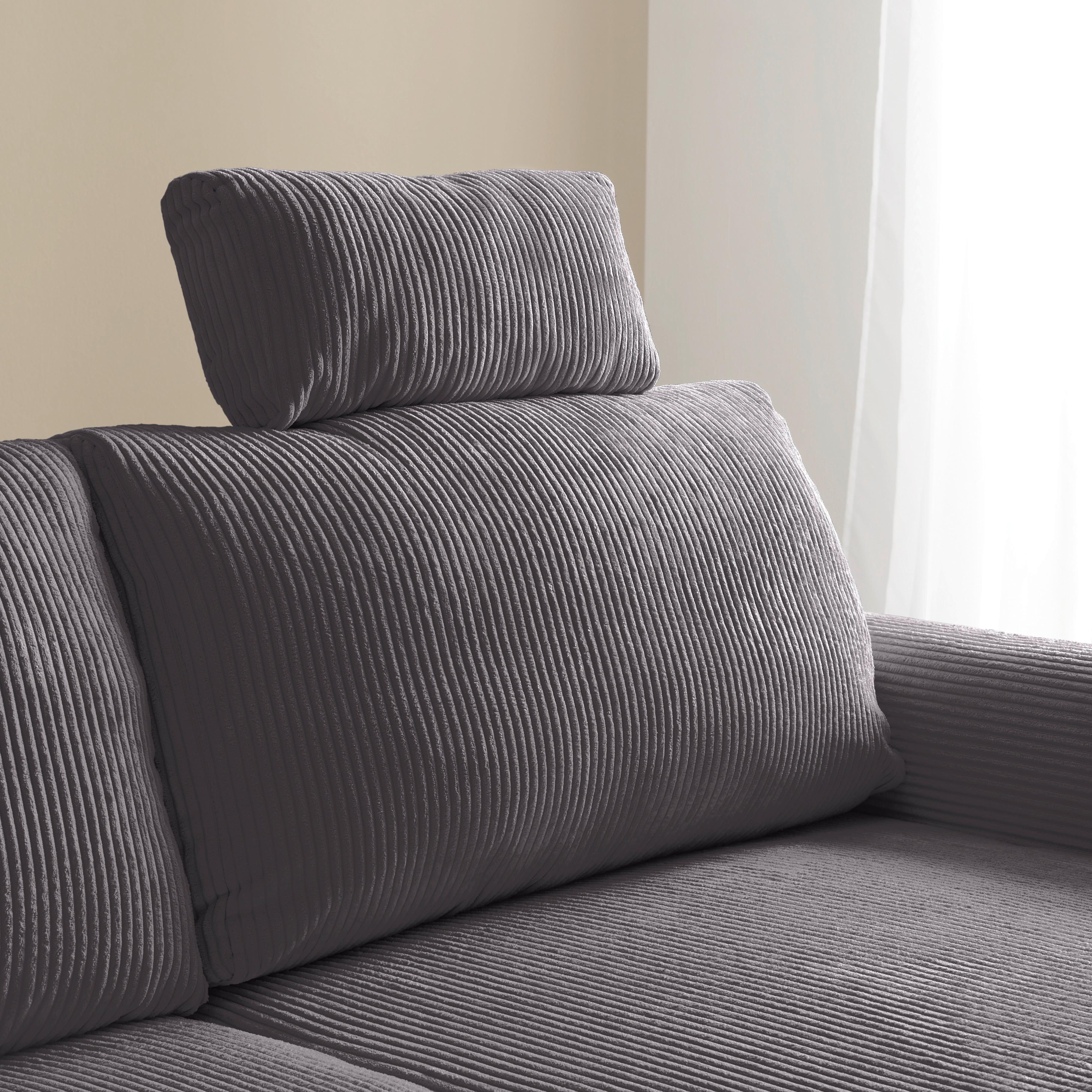 Tetiera LILLE - grafit, Modern, textil (58/23/10cm) - Best Price