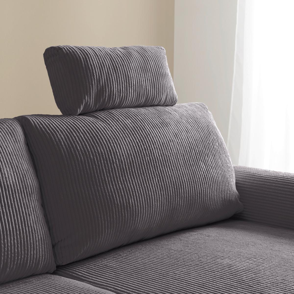 Tetiera LILLE - grafit, Modern, textil (58/23/10cm) - Best Price