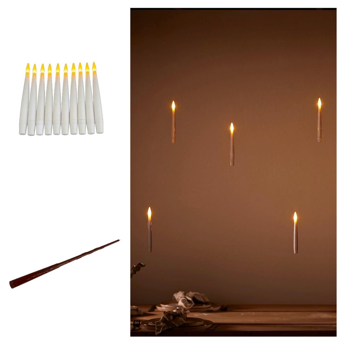 ZESTAW ŚWIEC LED 613-402219 / LICHTERKETTEN - biały, Basics, tworzywo sztuczne (1,5/15,5cm)