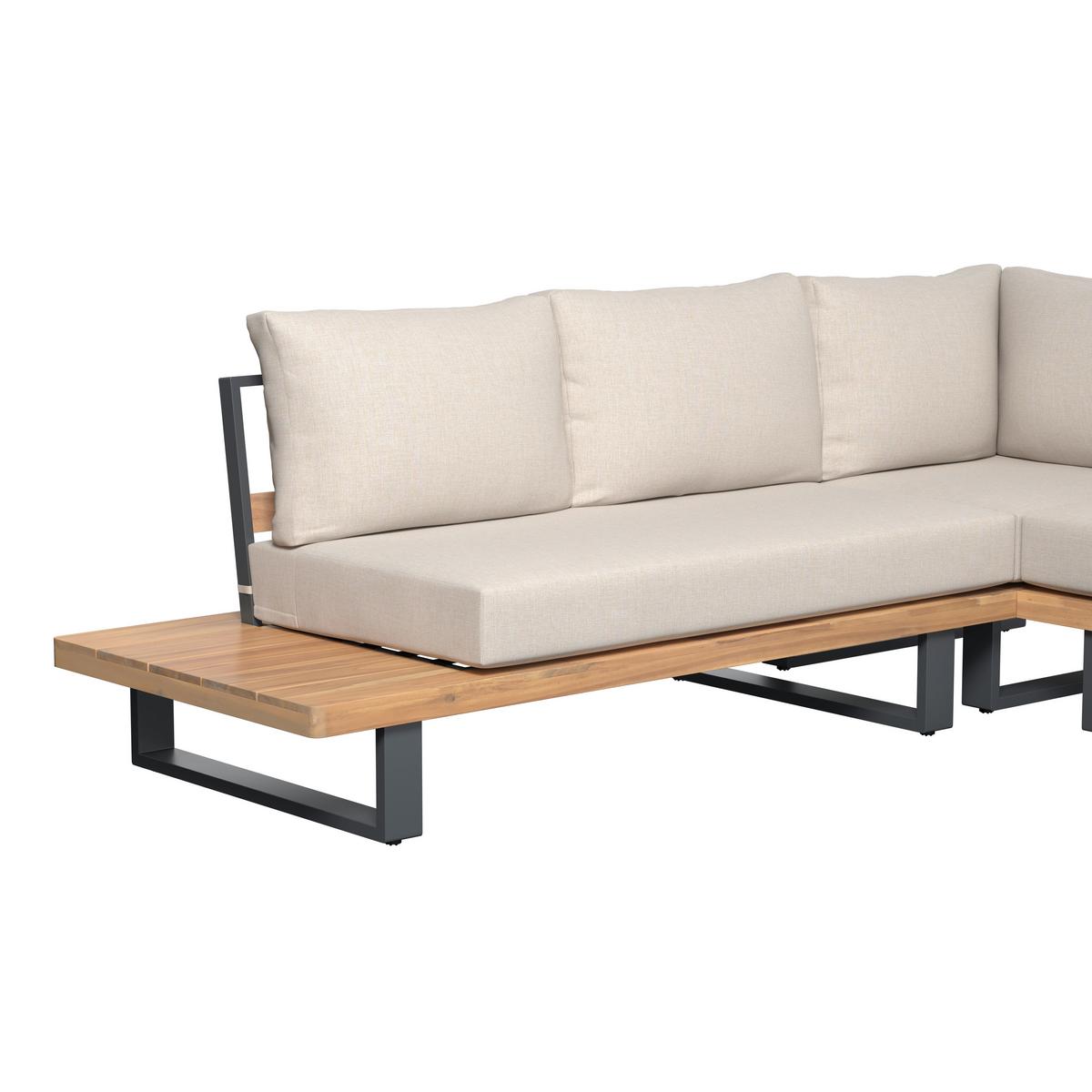 LOUNGEGARNITUR GABRIEL - Akaziefarben, Natur, Holz/Metall (173/73/82cm) - Mömax