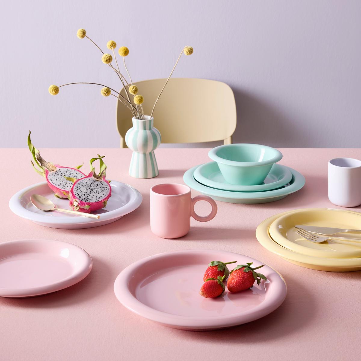 Kombiservice Candy Pastelfarben, 16-teilig - Gelb/Rot, LIFESTYLE, Keramik - Mömax