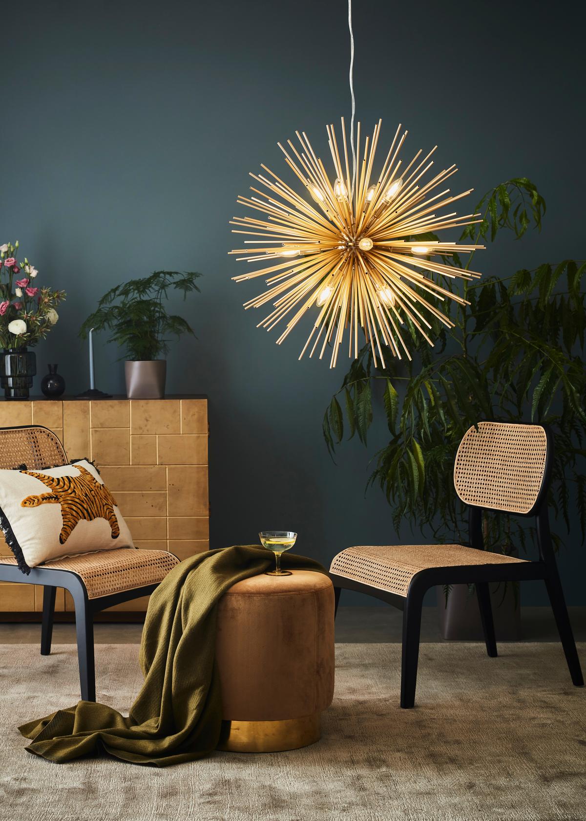 Hängeleuchte Soleil max. 20 Watt - Goldfarben, Basics, Metall (72/72/185cm) - Markslöjd