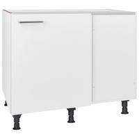 Eckunterschrank Touch Weiß - Edelstahlfarben/Weiß, MODERN, Holzwerkstoff/Metall (125/87/65cm) - Nobilia