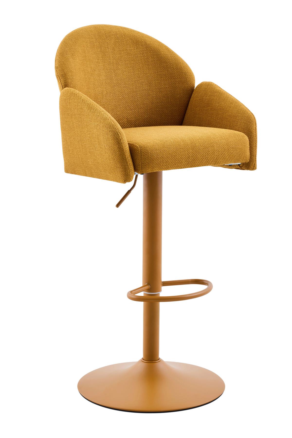 BARHOCKER-SET HOLLY H 2ER-SET - Gelb, MODERN, Textil/Metall (53/96-117/57cm) - MID.YOU