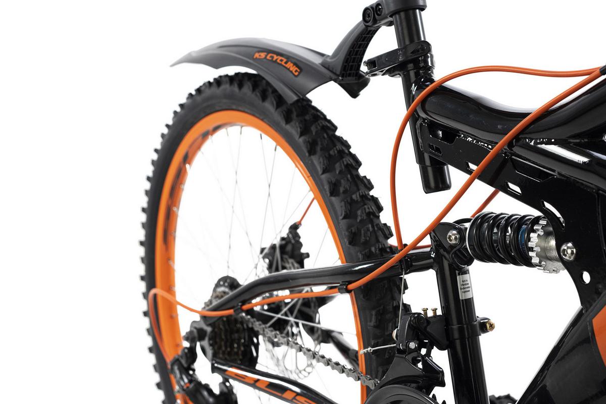 Kinderfahrrad MTB Fully 24" Bliss RH 38cm - Schwarz/Orange, Basics, Metall (180/70/80cm) - KS Cycling