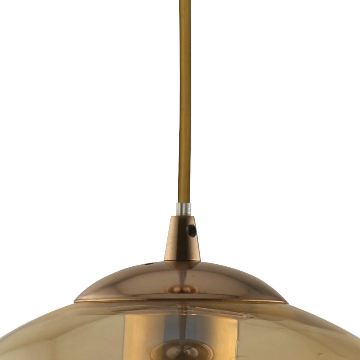 Függőlámpa Balls 1632am - rézszínű/borostyánszínű, Design, üveg/fém (30/120cm)