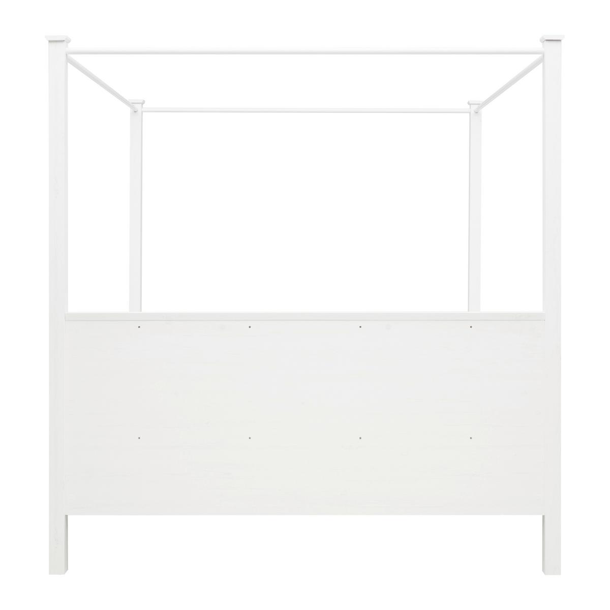 Himmelbett Marilou in Weiss ca. 180x200cm - Weiss/Schwarz, Romantik / Landhaus, Holzwerkstoff/Kunststoff (180/200cm) - Zandiara