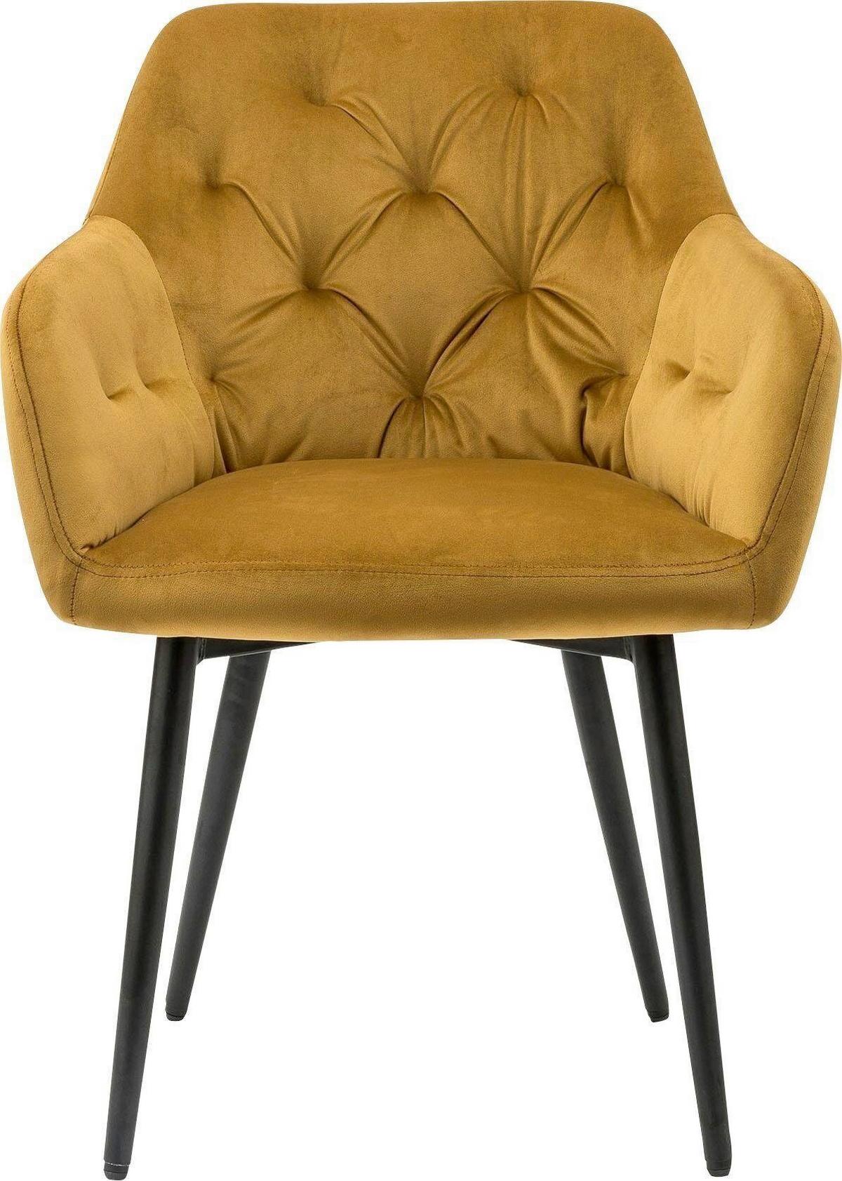 Naslanjač Samt, Rumena - rumena/črna, Moderno, kovina/tekstil (61/85/45cm) - Livetastic