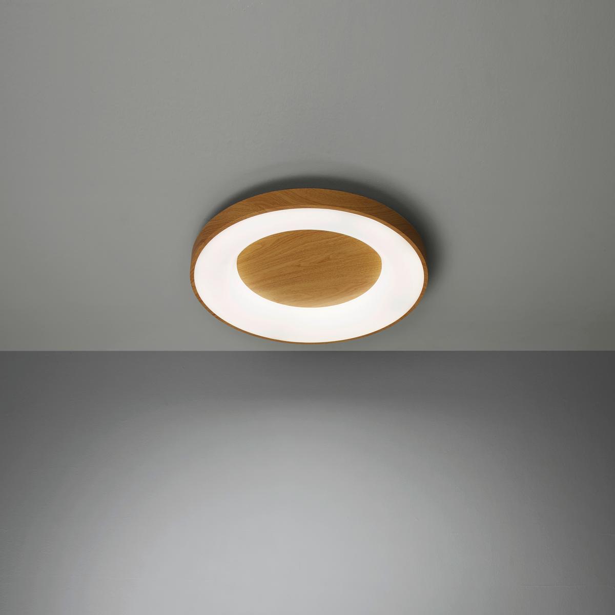 LED Mennyezeti Lámpa Luzia - tölgyfa színű/fehér, műanyag/fém (60/10cm) - Premium Living