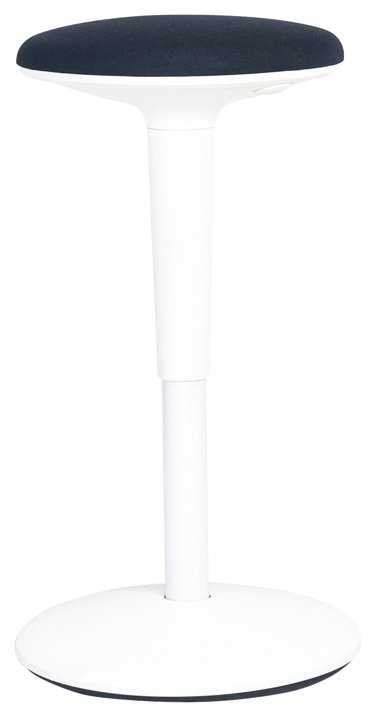 KONTORSPALL SPIN - vit/svart, Modern, metall/textil (36,5/55.5-73.5/39cm) - Mömax