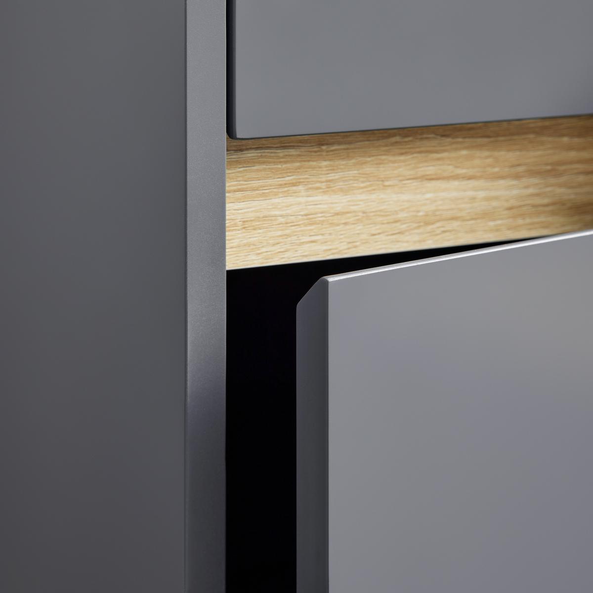 SZAFKA DOLNA MASSIMO - kolor srebrny/ciemnoszary, Modern, tworzywo sztuczne (33/85/30cm) - Bessagi Home