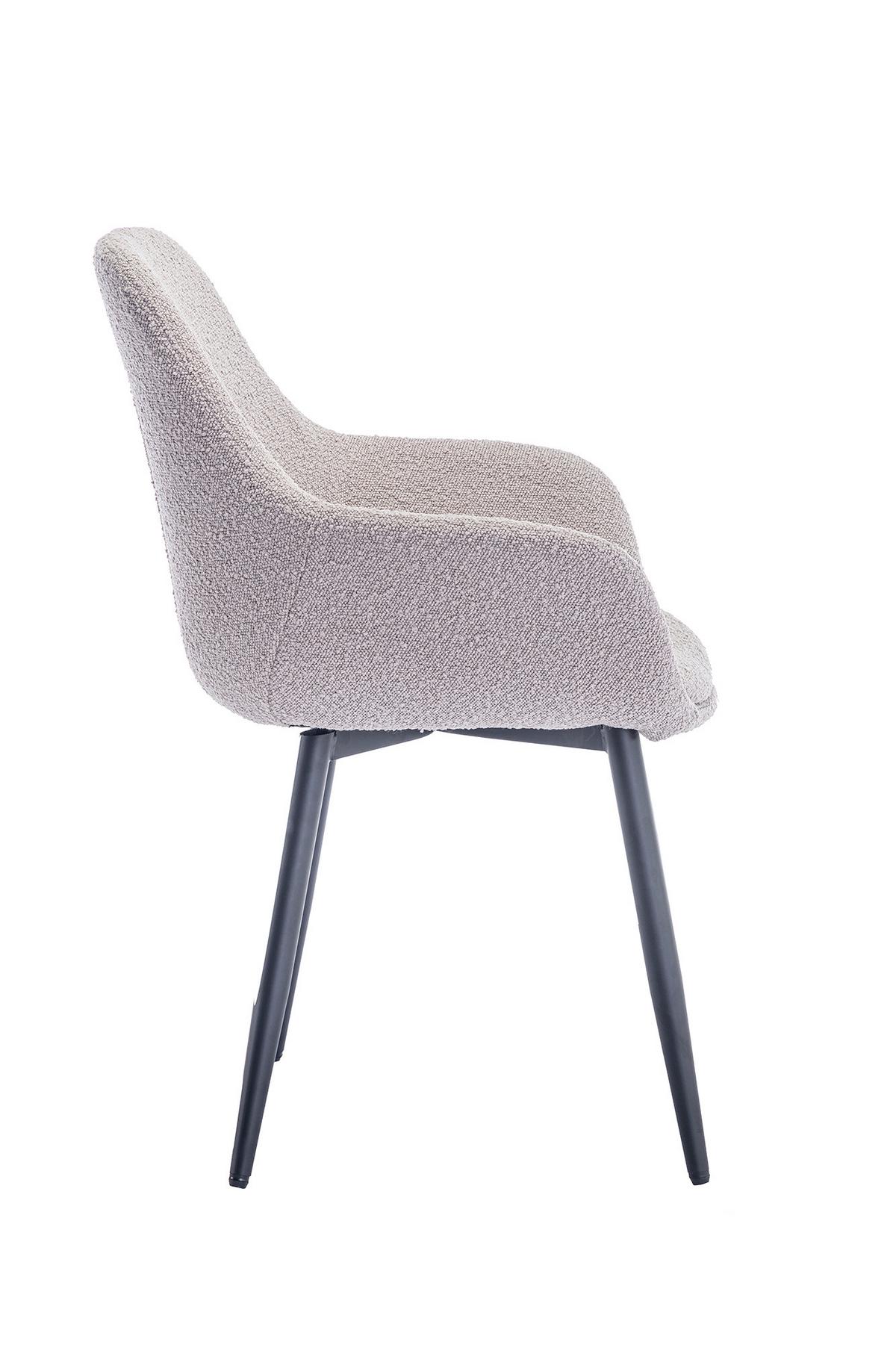 Set Stolov Bouclé, Rjavosiva, 2-Delni - rjavosiva/črna, Moderno, kovina/tekstil (64/86/59cm) - Livetastic