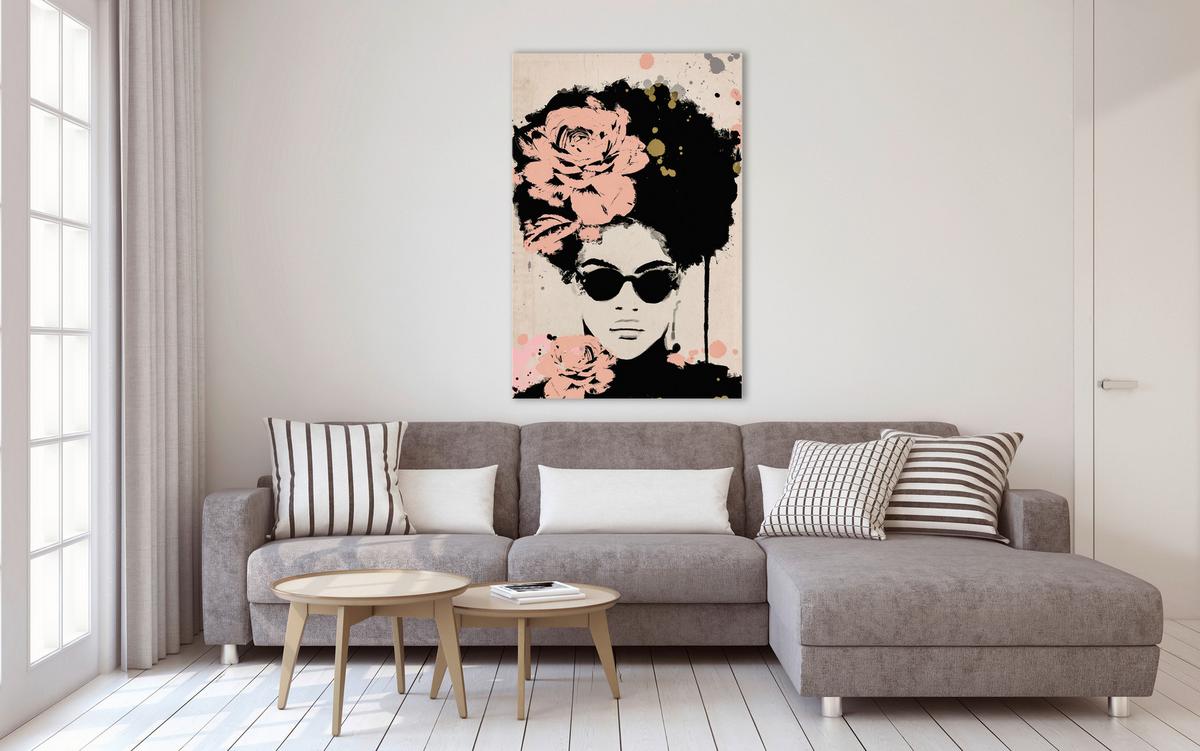 Slika Desteny 100x150cm - svijetlo ružičasta/bež, Basics, drvni materijal (100/150/3.00cm) - Modern Living