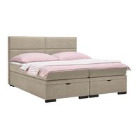 Boxspring Krevet Ethan - crna/sivo-bež, Moderno, tekstil/plastika (180/200cm) - Premium Living
