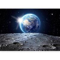 Fototapete View of the blue planet ca. 300x210cm - Blau/Schwarz, LIFESTYLE, Textil (300/210cm) - artgeist