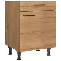 Schubkastenunterschrank Structura Eiche - Eichefarben/Schwarz, MODERN, Holzwerkstoff/Metall (60/87/56cm) - Nobilia