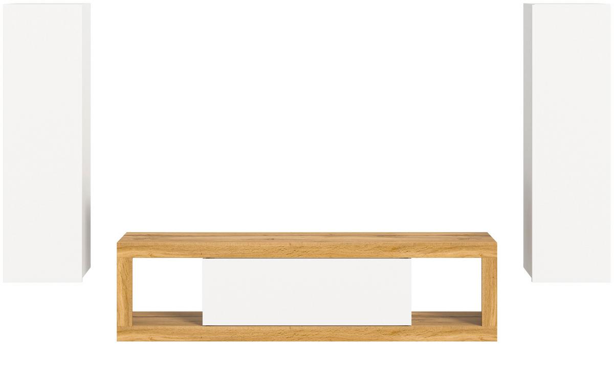Ansamblu mobilier camera de zi TANGO - stejar Wotan, Design, material pe bază de lemn (240/135/30cm) - Modern Living
