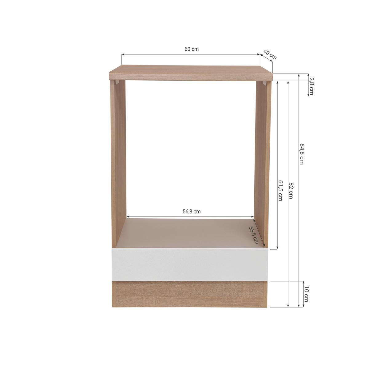 Omara Za Vgranjo Štedilnika Merle, Barva Hrasta, Črna - črna/barve hrasta, Basics, leseni material (60/84,8/60cm) - Respekta