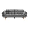 Schlafsofa Cora Grau Samt - Naturfarben/Grau, MODERN, Holz/Textil (214/92/81cm) - Bessagi Home