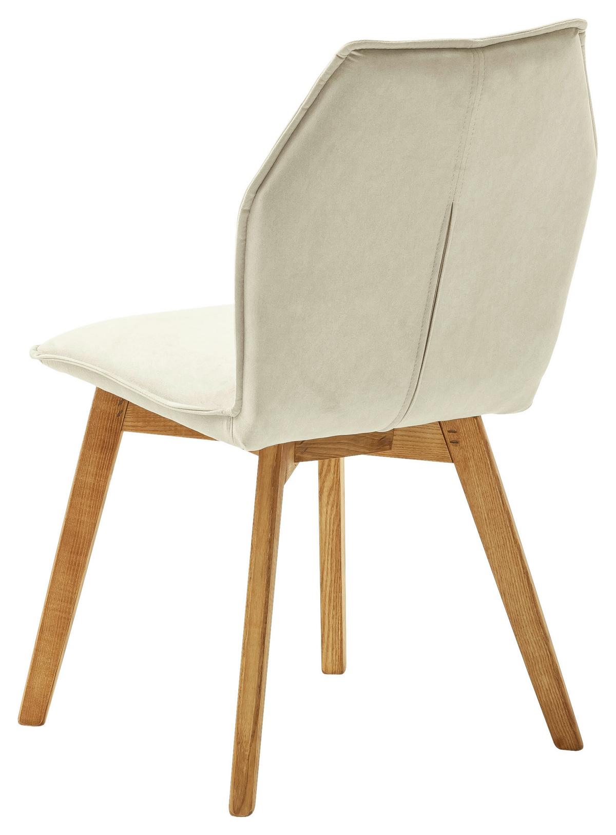 KRZESŁO MAKALU - beżowy/kolor dębowy, Design, drewno/tkanina (43/87/63cm) - Livetastic