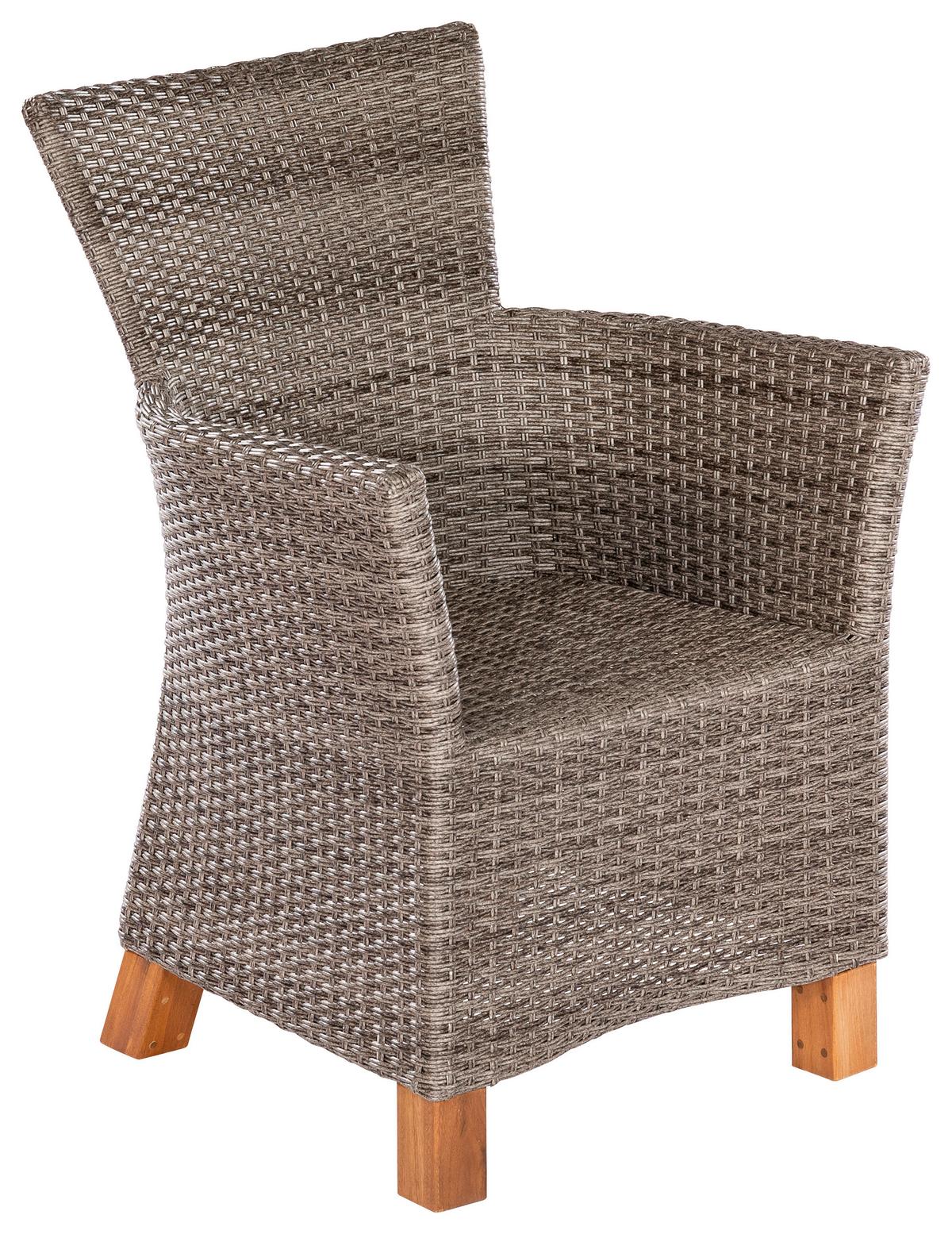 Set Vrtnih Stolov Toskana, Blazine - siva/naravne barve, Moderno, kovina/umetna masa (66/88/66cm) - Gardenson