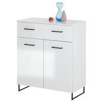 Komoda Lecce, Bela - črna/bela, Trendi, umetna masa/leseni material (80/93/40cm) - MID.YOU