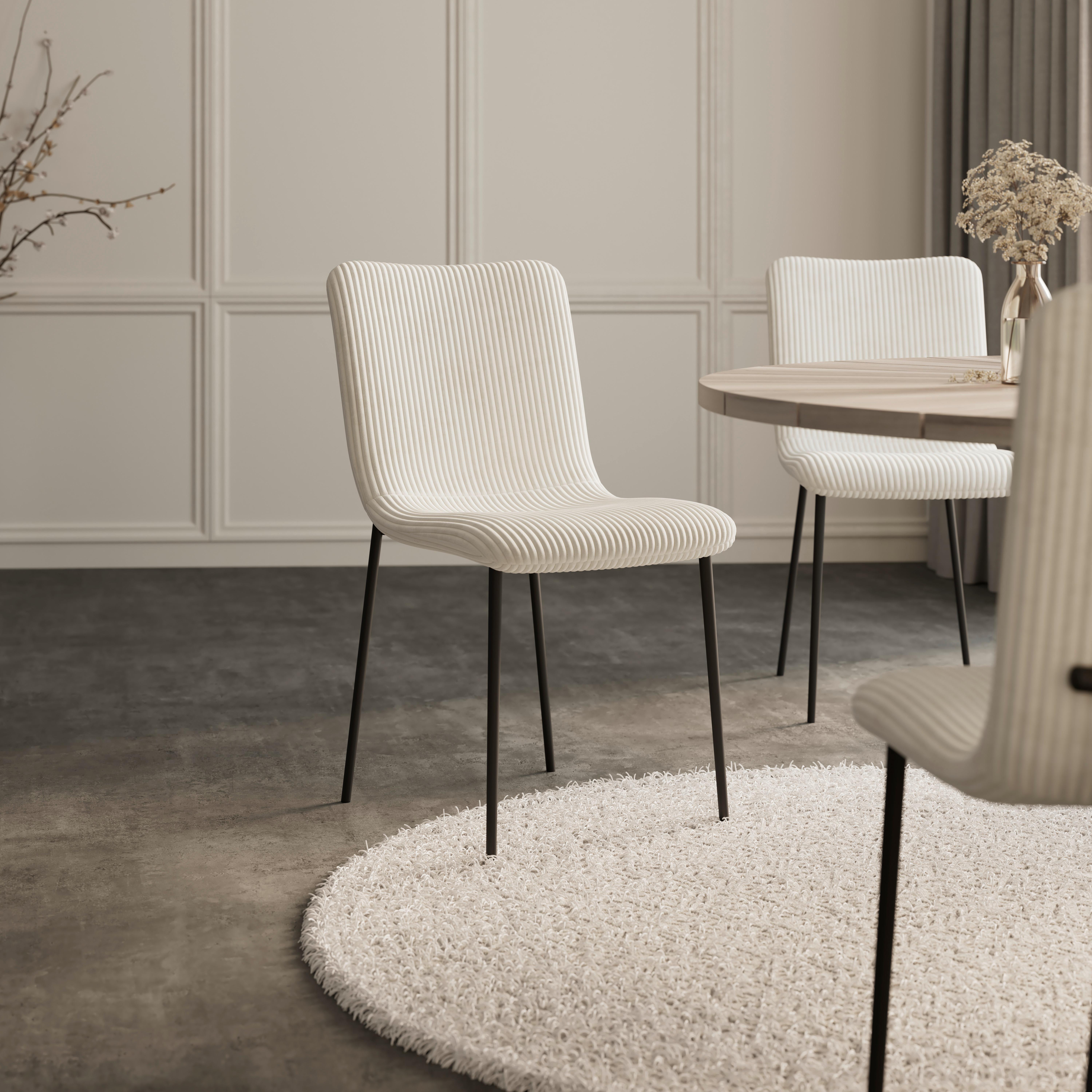 STOL AMY - beige/svart, Modern, metall/trä (45/85/55cm) - Bessagi Home
