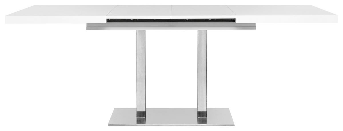 STÓŁ DO JADALNI QUADRATO - kolor stalowy/biały, Konventionell, materiał drewnopochodny/metal (120/80/74cm) - MID.YOU