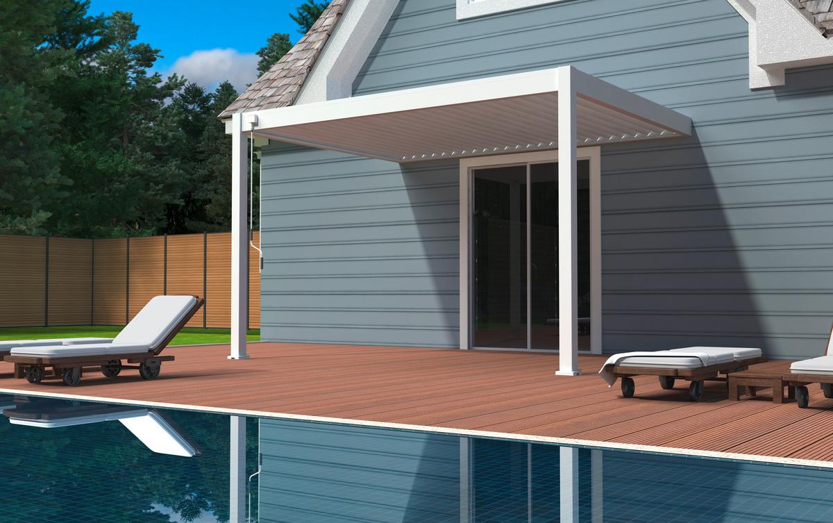 PERGOLA DELUXE 3X4M WEISS - Weiss, Basics, Metall (400/255/300cm) - Gardenson
