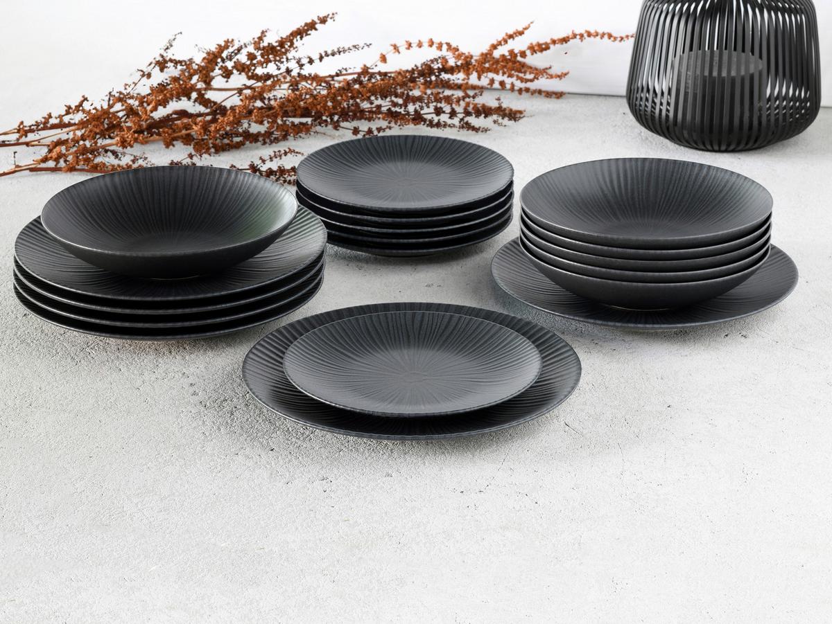 Jedilni Servis Vesuvio, 18-Delni - antracit, Basics, keramika - Creatable